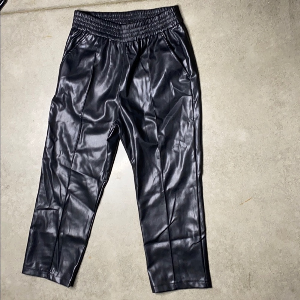 H&M | Faux leather high waisted pants